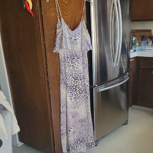 Elegant Purple Leopard Print Dress